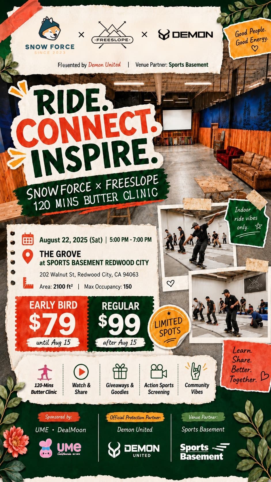 SnowForce × Freeslope Bay Area Indoor Butter Clinic